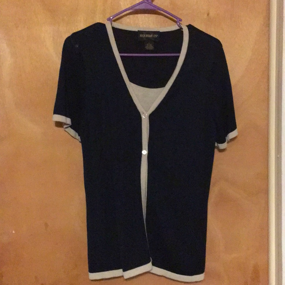 Dress blouse size large Black and Tan